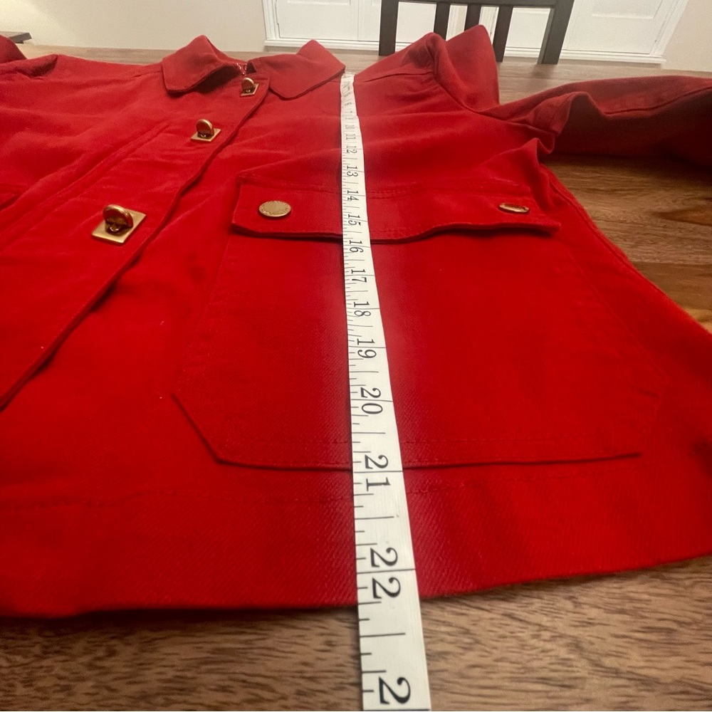 LRL Lauren Jeans Co Red Denim Jacket with Turn-Lock Buttons - Picture 9 of 11